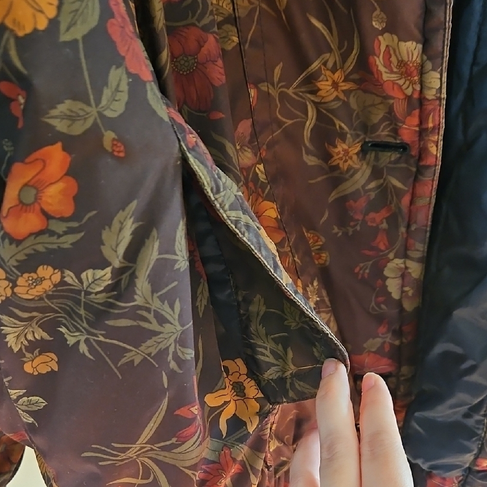 Vintage J.G. Hook Brown Floral Puffed Winter Coat - Picture 5 of 13